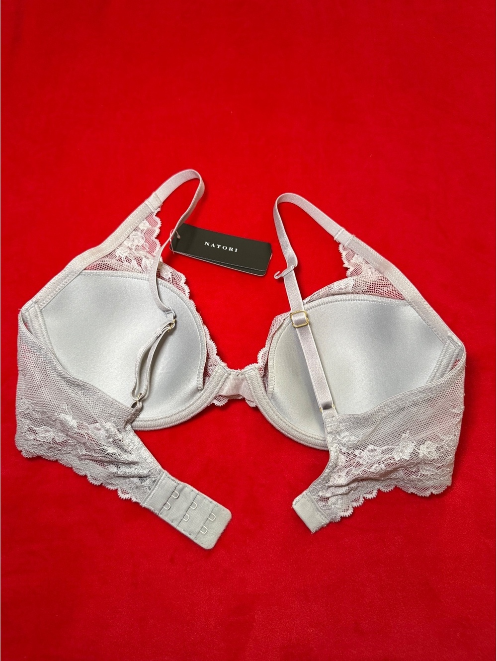 Natori Lace Bra Color Smokey Gray Size 32C - Picture 2 of 3